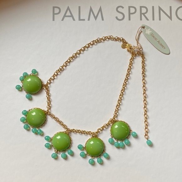 NWT David Aubrey Green Bubble Chain Statement Necklace (Original Packagi… - Picture 6 of 13